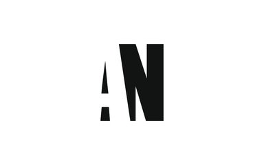 AN or NA and A, N Uppercase Letter Initial Logo Design, Vector Template
