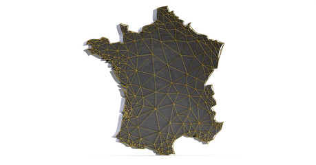 3d Digital France map country illustration