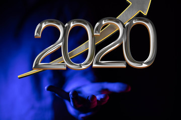 business year 2020 up goals and  success illustration