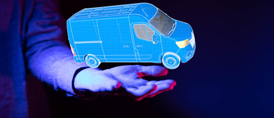 Transport Cardboard boxes, logistics and delivery concept digital  3d.