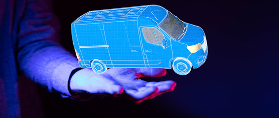 Transport Cardboard boxes, logistics and delivery concept digital  3d.