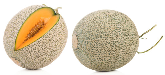 Melon healthy fresh fruit from nature isolated on a white background.


