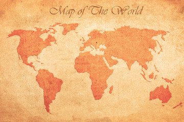 Fototapeta na wymiar Old Map of The World