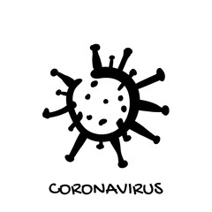 Obraz premium Coronavirus icon on white backgrouhd. Coronavirus outbreak. Coronavirus 2019-nCoV. Vector illustration