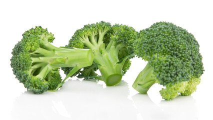 fresh broccoli healthy fresh vegetable from nature isolated on a white background.
