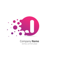 Initial letter J Logo with a lot of dots. Design vector splash dots logo for company. Illustration template