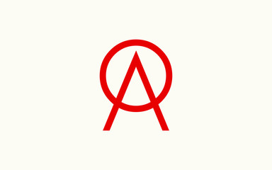 AO or OA and A, O Uppercase Letter Initial Logo Design, Vector Template