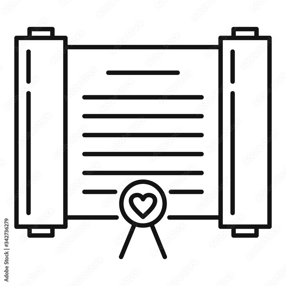 Poster template birth certificate icon. outline template birth certificate vector icon for web design isola