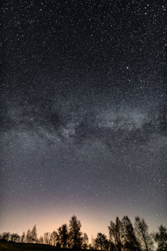 Droga Mleczna, Milky Way , Gwiazdy, Farma Wiatrowa nocą, noc, gwieździsta noc, n&oacute;w,