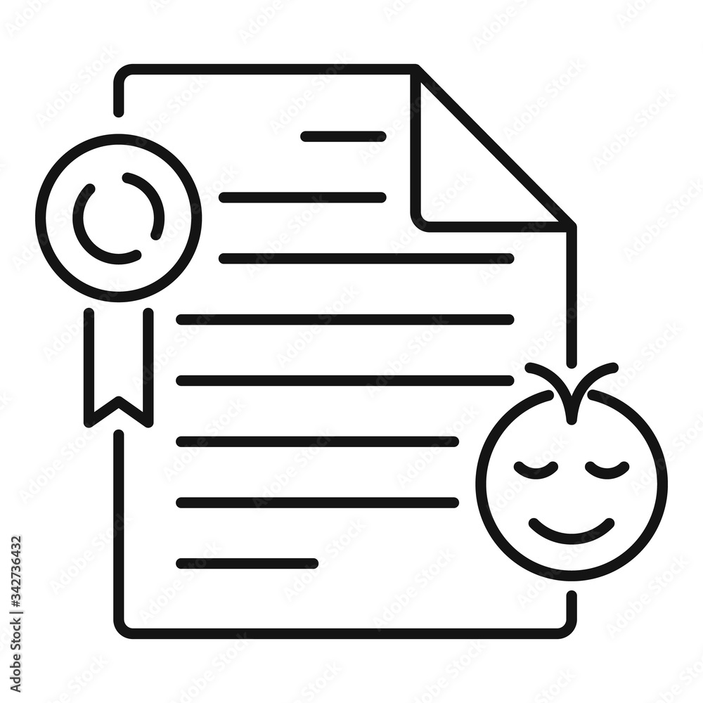 Wall mural cute birth certificate icon. outline cute birth certificate vector icon for web design isolated on w