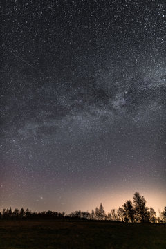 Droga Mleczna, Milky Way , Gwiazdy, Farma Wiatrowa nocą, noc, gwieździsta noc, n&oacute;w,
