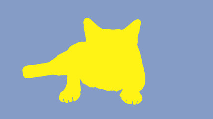 abstract cat shape on blue background