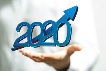 the 2020 business year up goals and  success illustration
