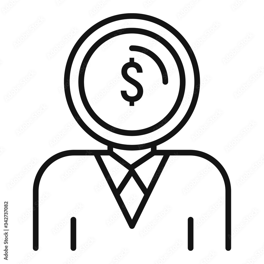 Poster millionaire man avatar icon. outline millionaire man avatar vector icon for web design isolated on w