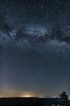 Droga Mleczna, Milky Way , Gwiazdy, Farma Wiatrowa nocą, noc, gwieździsta noc, n&oacute;w,