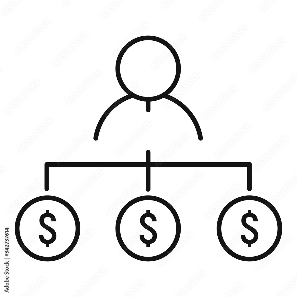 Poster money scheme millionaire icon. outline money scheme millionaire vector icon for web design isolated 