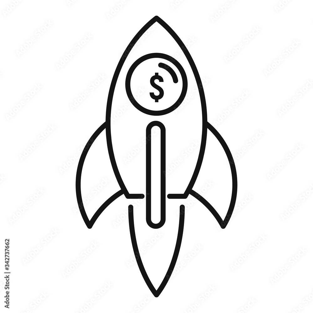 Poster millionaire rocket icon. outline millionaire rocket vector icon for web design isolated on white bac