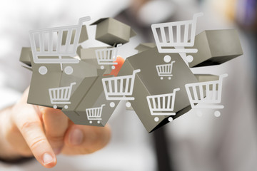 Transport Cardboard boxes, logistics and delivery concept digital  3d.