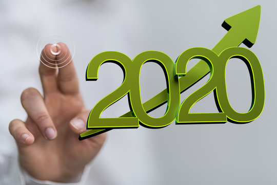 Business  Goals 2020 Concept In Hand