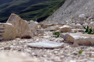 stones from the mountains near the lake Kazenoy-Am of the Chechen Republic