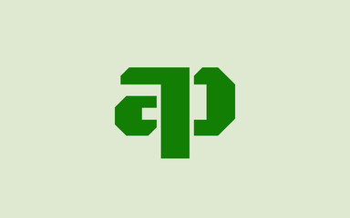 ap or pa and a, p Lowercase Letter Initial Logo Design, Vector Template