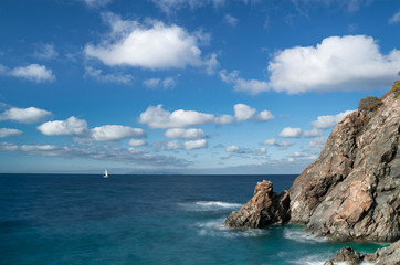 Fototapeta na wymiar clouds and sea in elba island panoramic view