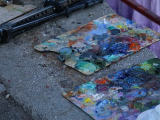 palette of oil paint