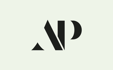 AP or PA and A, P Uppercase Letter Initial Logo Design, Vector Template