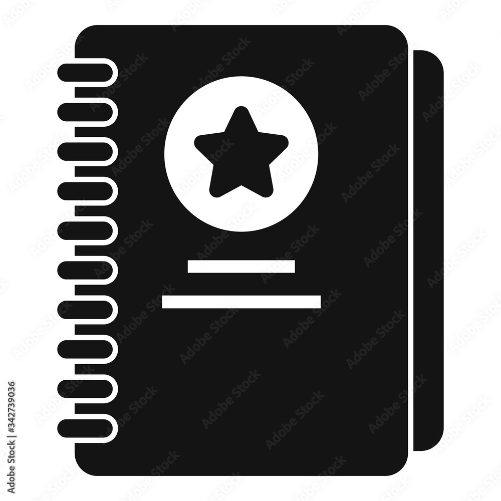 Poster advertising notebook icon. simple illustration of advertising notebook vector icon for web design is