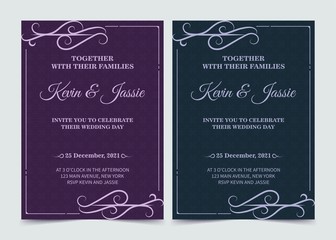 Elegant invitation card vector design vintage style