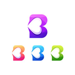 b love letter logo heart