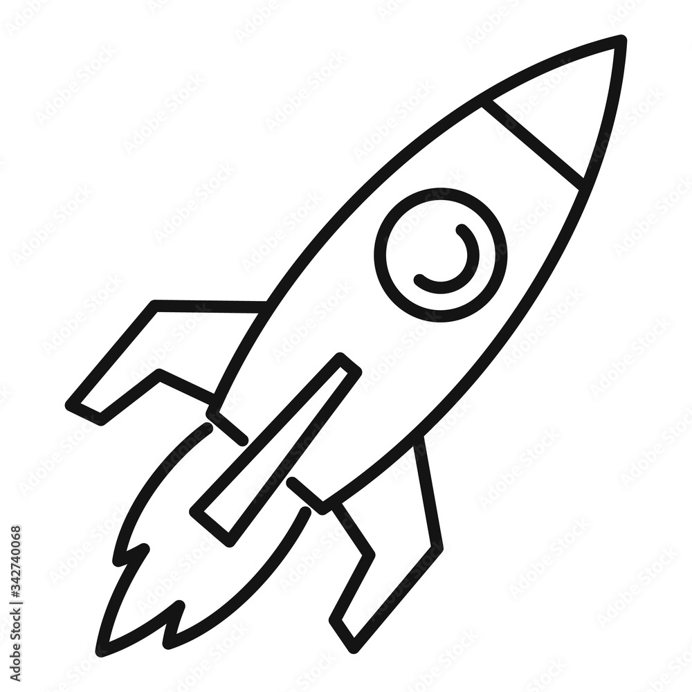 Poster campaign rocket icon. outline campaign rocket vector icon for web design isolated on white backgroun