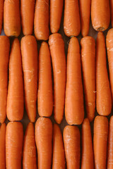 Organic carrots as texture and background. Top view.  Organic and healthy food.  
