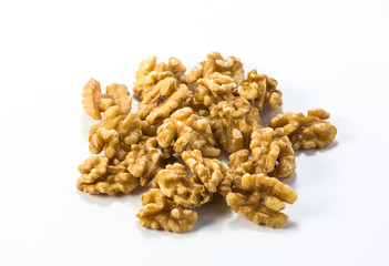Walnuts isolated on white background