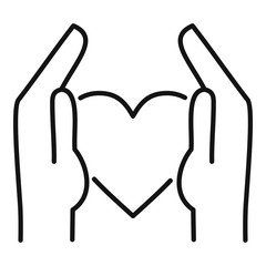 Obraz premium Keep friend love icon. Outline keep friend love vector icon for web design isolated on white background