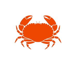 Crab logo. Isolated crab on white background