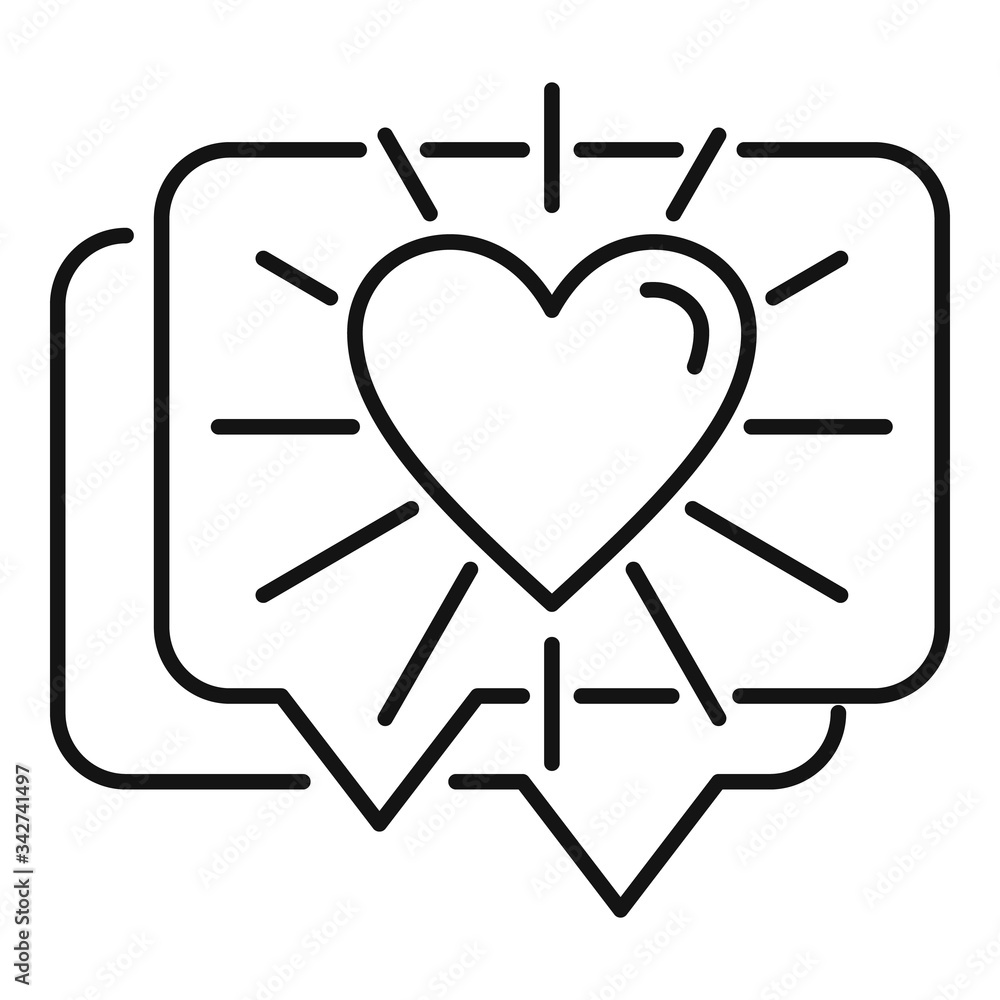 Poster relationship chat icon. outline relationship chat vector icon for web design isolated on white backg