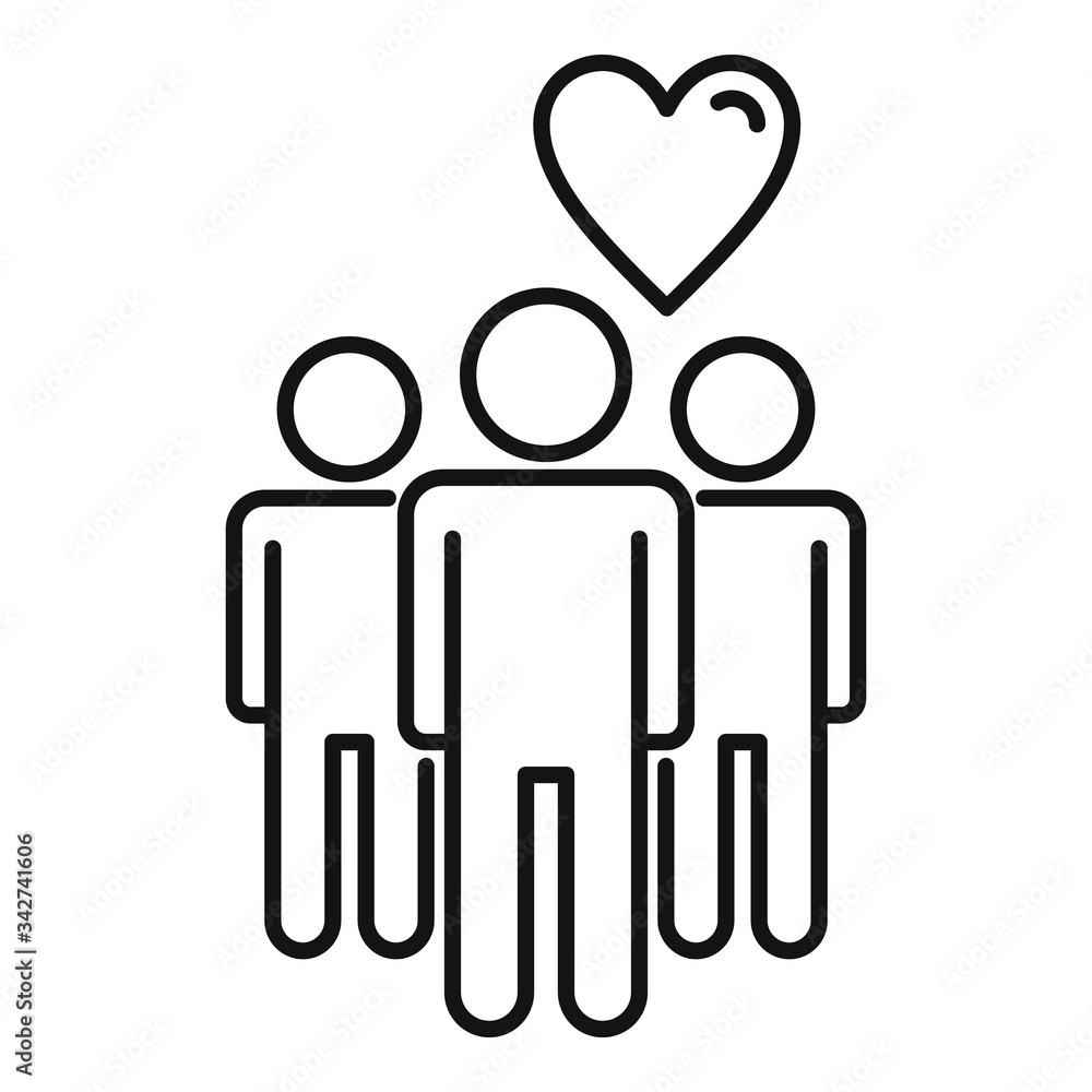 Poster buddy support icon. outline buddy support vector icon for web design isolated on white background