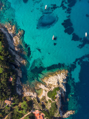 cotoncello beach elba island drone