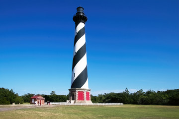 Cape Hatteras lighthouse during the day.