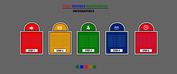 multipurpose colorfull vector infographic template design, 