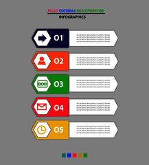 multipurpose colorful hexagonal  infographic template design