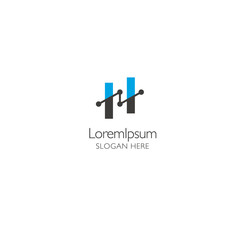 Fototapeta premium Letter H and graph logo design template on white