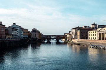 Obraz premium ponte vecchio florence cathedral piazza, art and culture