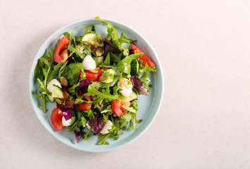 Vegetable salad with mozzarella