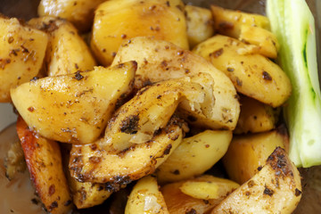 fried potatoes close-up