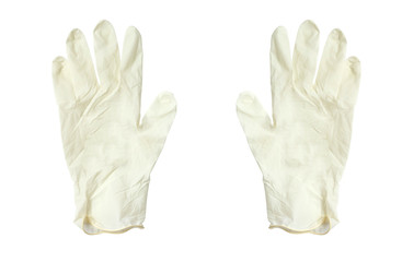 Rubber gloves on a white background