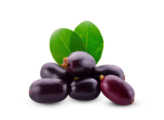 Jambolan plum or Java plum isolated on white background