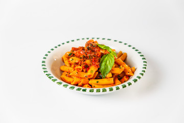 Italian food penne arabbiata pasta sauce
