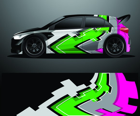 Rally car decal graphic wrap vector, abstract background